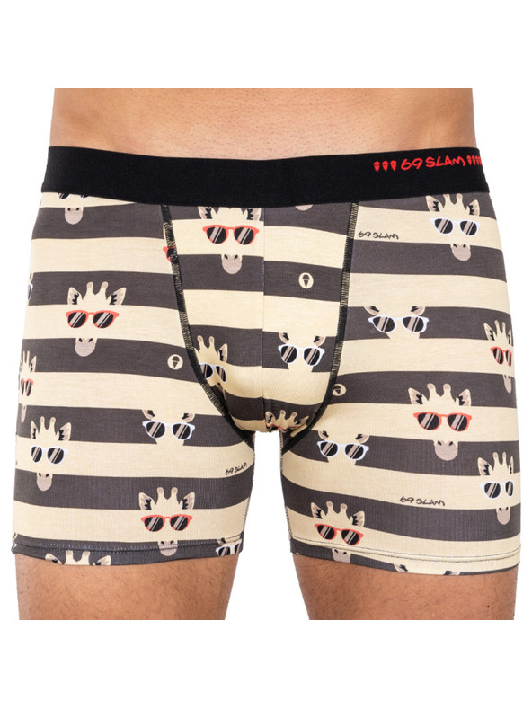 69slam 69SLAM fit bamboo férfi boxeralsó giraffe stripes