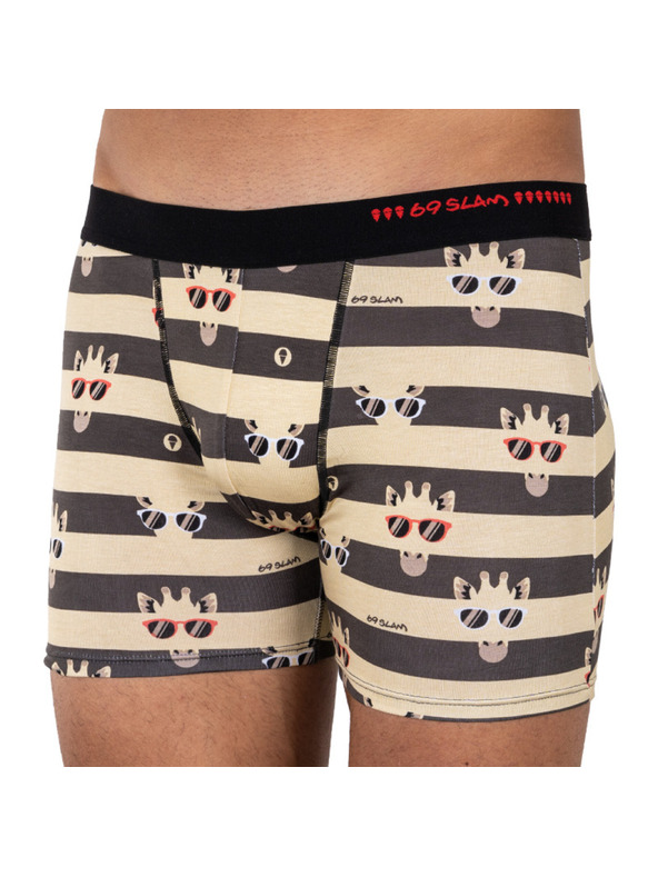 69slam 69SLAM fit bamboo férfi boxeralsó giraffe stripes