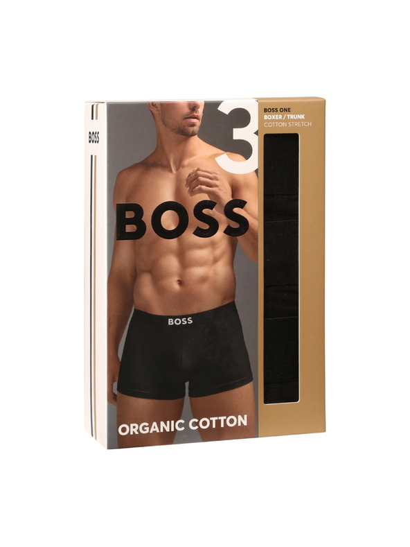 BOSS Három darabos csomag - BOSS férfi boxeralsó fekete
