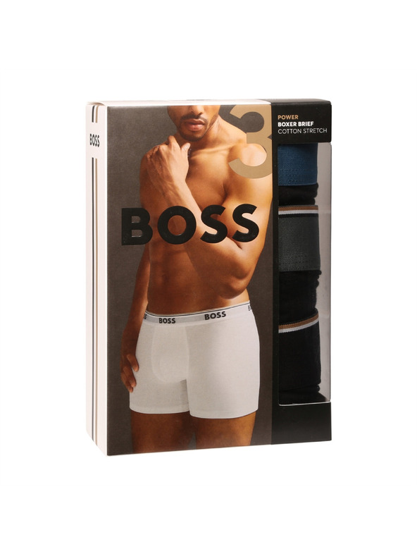 BOSS Három darabos csomag - BOSS férfi boxeralsó fekete