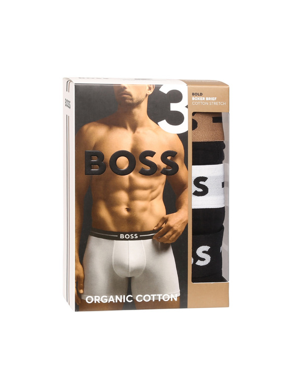 BOSS Három darabos csomag - BOSS férfi boxeralsó fekete