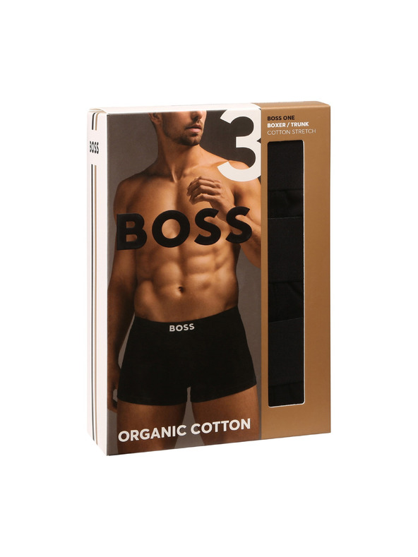 BOSS Három darabos csomag - BOSS férfi boxeralsó fekete