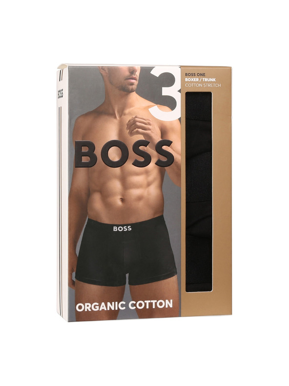 BOSS Három darabos csomag - BOSS férfi boxeralsó fekete