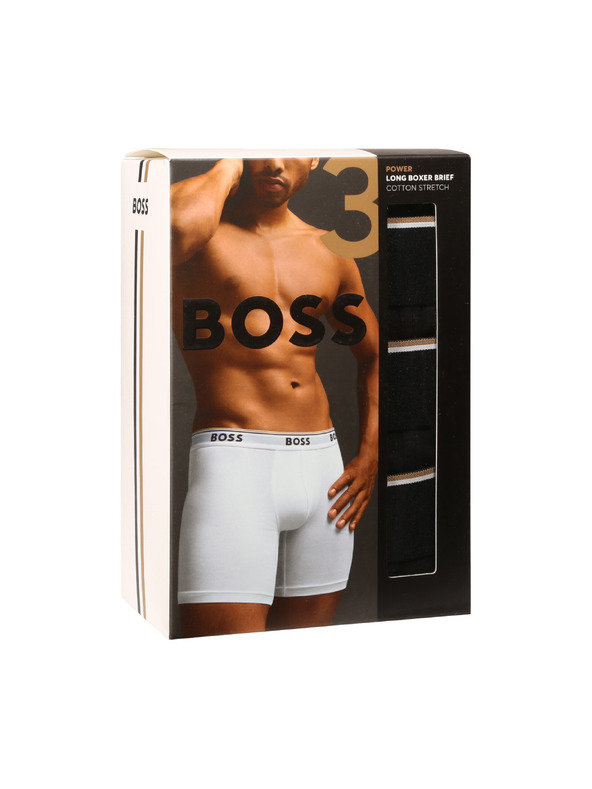 BOSS Három darabos csomag - BOSS férfi boxeralsó fekete
