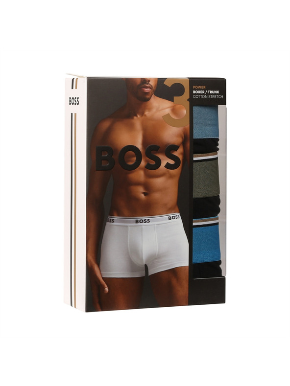 BOSS Három darabos csomag - BOSS férfi boxeralsó fekete