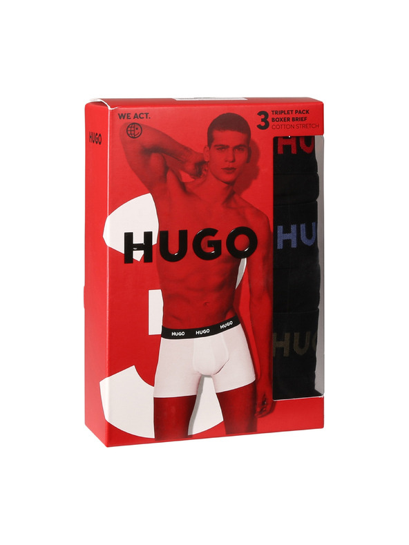 HUGO Háromdarabos szett - HUGO férfi boxeralsó fekete