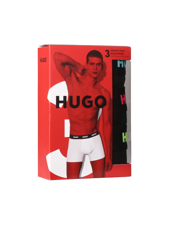 HUGO Háromdarabos szett - HUGO férfi boxeralsó fekete