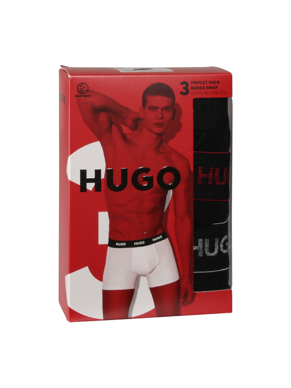 HUGO Háromdarabos szett - HUGO férfi boxeralsó fekete