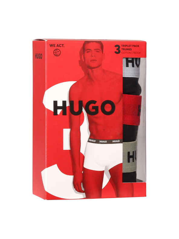 HUGO Háromdarabos szett - HUGO férfi boxeralsó fekete