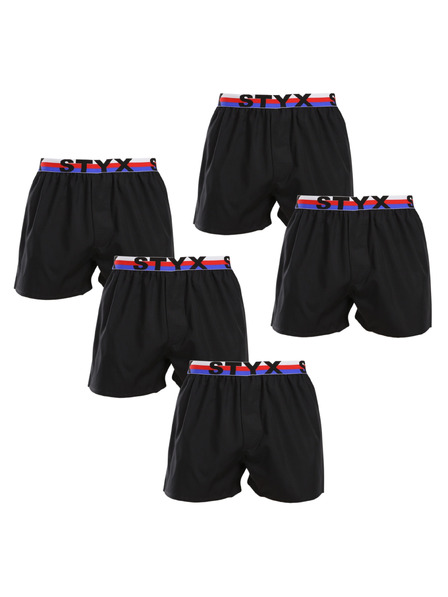 Styx Öt darabos szett - Styx férfi boxeralsó sport gumi fekete trikolór