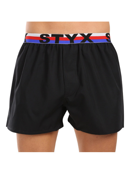 Styx Három darabos készlet - férfi boxer Styx sportgumi fekete trikolór
