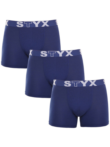Styx Három darabos készlet - férfi boxeralsó Styx long sportgumi sötétkék