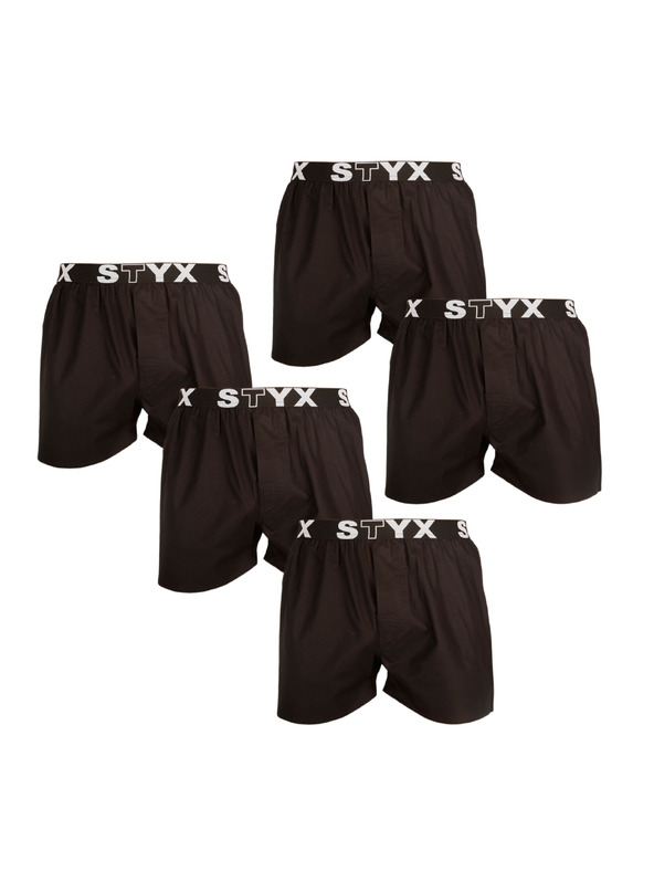 Styx Öt darabos készlet - férfi boxer Styx sportgumi fekete