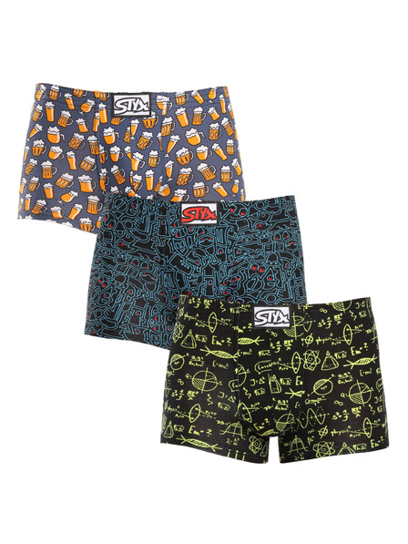 Styx Három darabos szett - férfi boxer Styx art klasszikus gumi többszínű