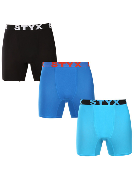 Styx Három darabos készlet - férfi boxeralsó Styx hosszú sportos elasztikus többszínű Styx hosszú sportos boxeralsó