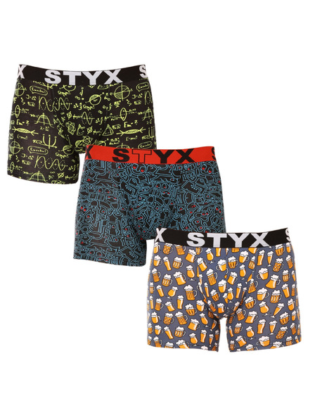 Styx Háromrészes szett - Styx férfi boxeralsó hosszú art sportgumi többszínű