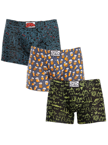Styx Hármas csomag - férfi boxer Styx long art klasszikus gumi többszínű