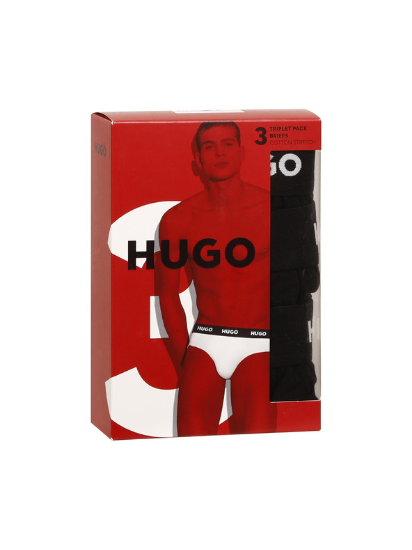 HUGO Hármas csomag - férfi alsónadrág HUGO fekete