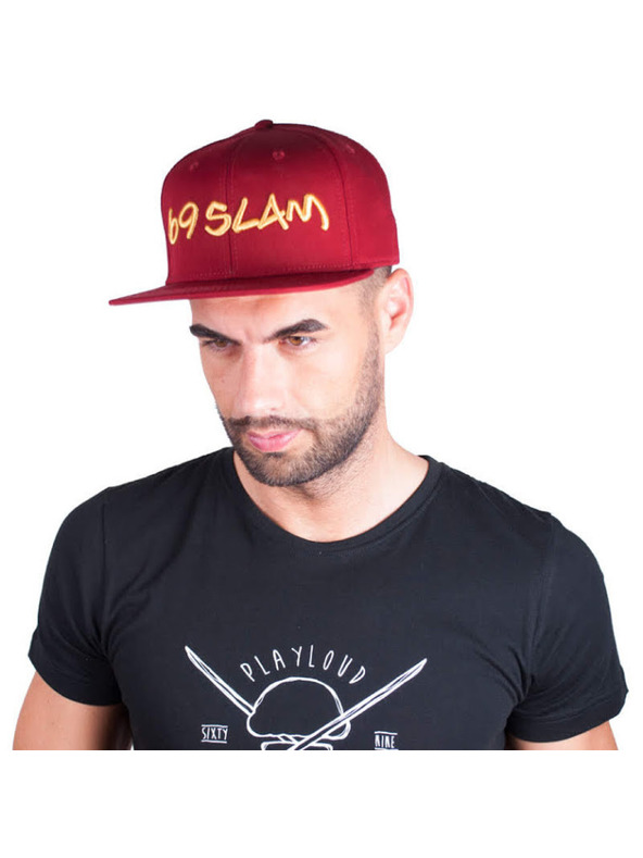 69slam 69SLAM logo - JP bordó baseball sapka