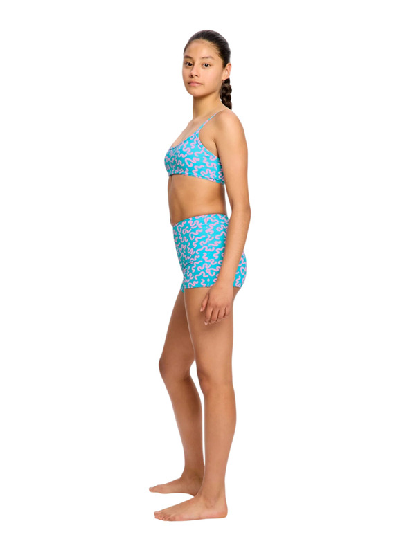 Modibodi Lányka fürdőruha Modibodi crop top Splice Wavy Blue felső rész