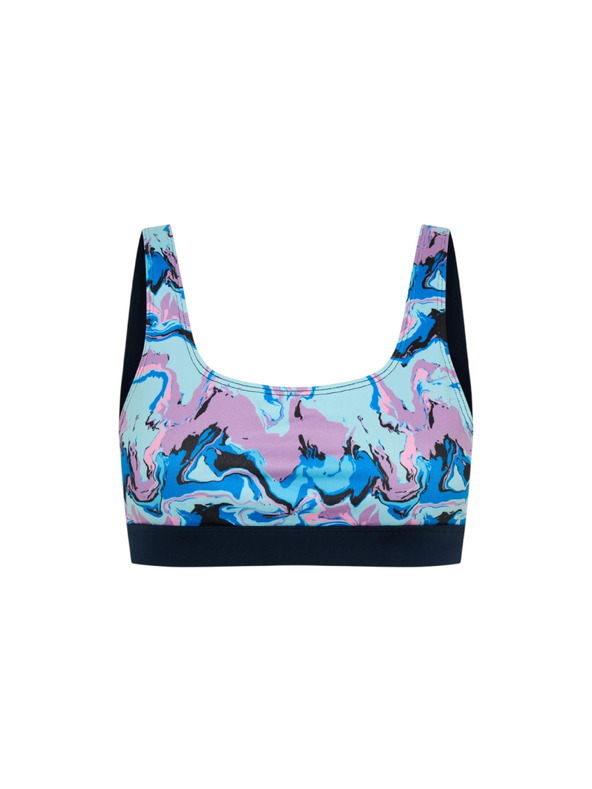 Modibodi Lányka fürdőruha Modibodi Performance Reversible Crop Top Marble Blue felső rész
