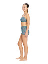 Modibodi Lányka fürdőruha Modibodi Bandeau Strap Crop Top Luna Blossom Black felső rész