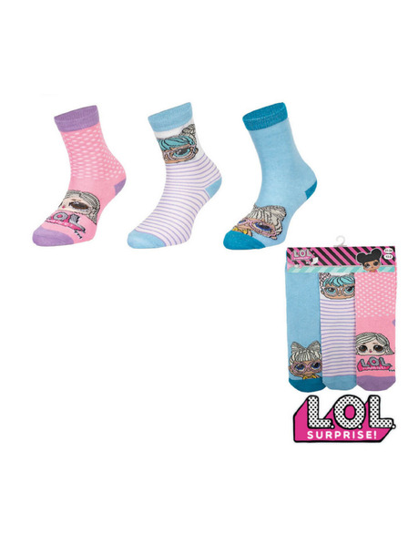 Trenýrkárna Három darabos szett - LOL gyermek zokni többszínű (38766/blue)