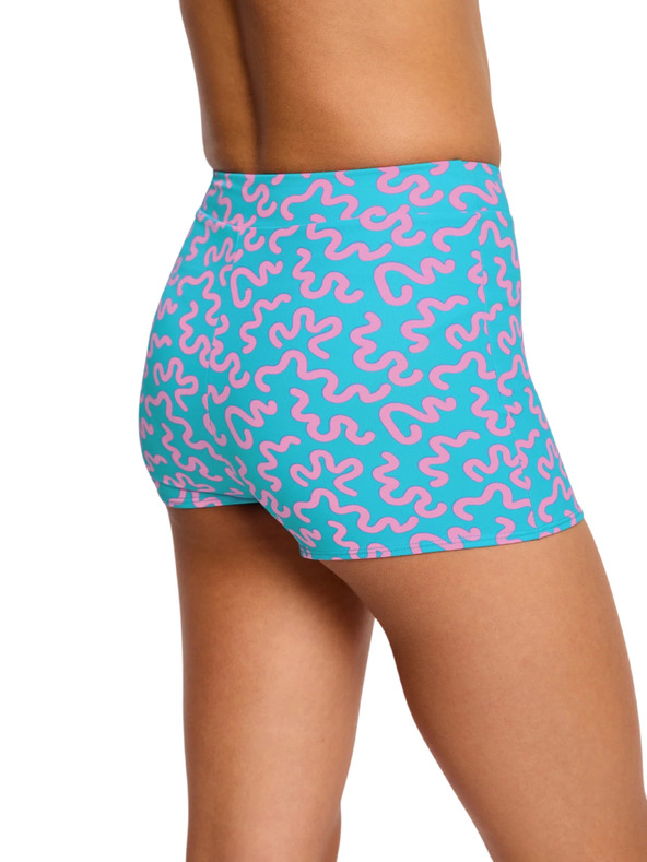 Modibodi Lányi menstruációs fürdőruha Modibodi Performance Hi Waist Short Super Wavy Blue alsó rész
