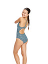 Modibodi Lányi menstruációs fürdőruha Modibodi Racer One Piece Light Aqua Fusion Green egyrészes