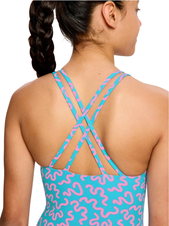 Modibodi Lányi menstruációs fürdőruha Modibodi Splice One Piece Super Wavy Blue egyrészes