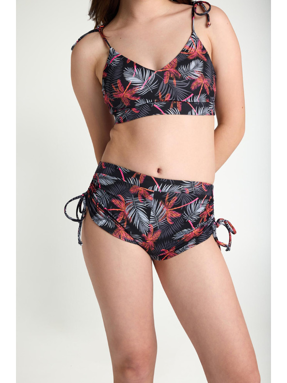 Modibodi Lányi menstruációs fürdőruha Modibodi Teen High Short Jungle Palm Black alsó rész