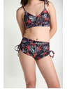 Modibodi Lányi menstruációs fürdőruha Modibodi Teen High Short Jungle Palm Black alsó rész
