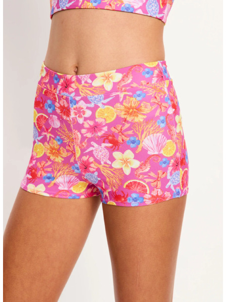Modibodi Lányi menstruációs fürdőruha Modibodi Marine Teen Swimwear Hi Waist Short Super Tropicana Crush alsó rész