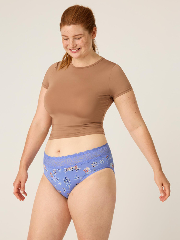 Modibodi Menstruációs alsónadrág Modibodi Sensual Hi-Waist Bikini Moderate-Heavy Bouquet Blue