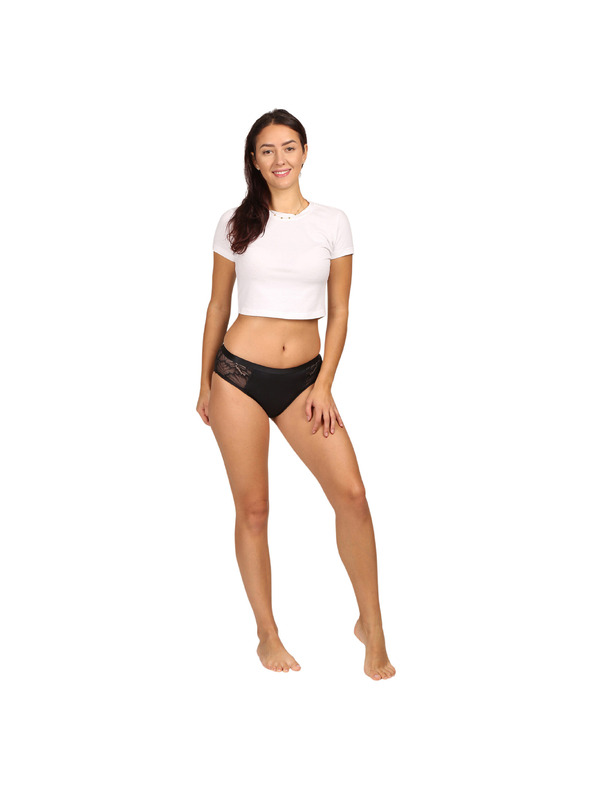 Love Luna Love Luna fekete LUXE Lace Midi BRIEF menstruációs fehérnemű