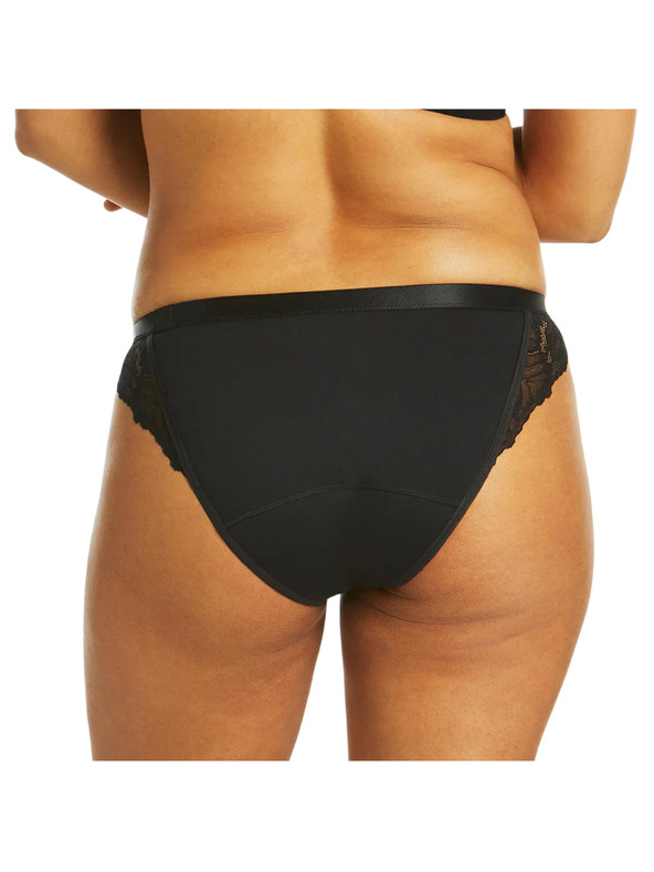 Love Luna Menstruációs bugyi Love Luna fekete LUXE Lace Midi Tanga Brief