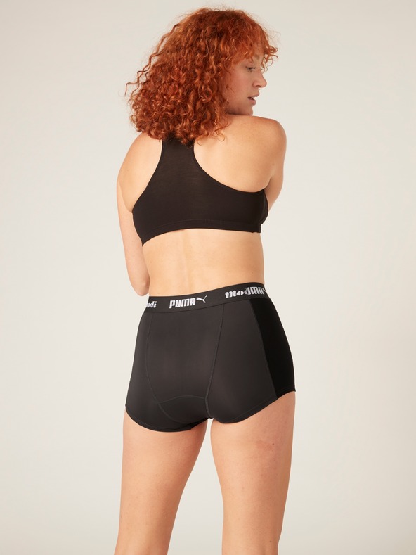 Modibodi PUMA & Modibodi Active Boyshort menstruációs alsónadrág Moderate-Heavy Dark