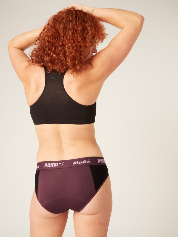 Modibodi PUMA & Modibodi Active Brief menstruációs alsónadrág Moderate-Heavy Grape