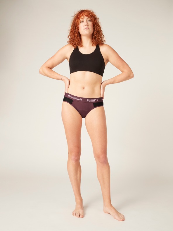 Modibodi PUMA & Modibodi Active Brief menstruációs alsónadrág Moderate-Heavy Grape