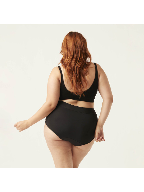 Modibodi Menstruációs fürdőruha Modibodi Hi-Waist Bikini Brief Light-Moderate fekete alsó rész