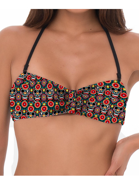69slam Női fürdőruha 69SLAM felső rész WOMEN FLOWER SKULL MELASTI BANDEAU