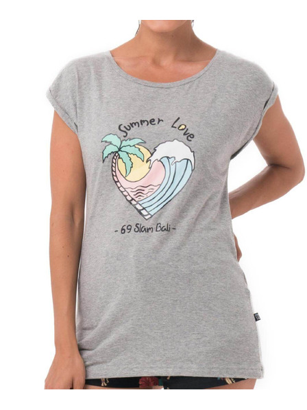 69slam Női póló 69SLAM SUMMER LOVE GREY ELISA