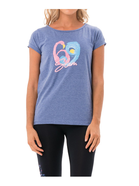 69slam Női póló 69SLAM FLAMINGO WAVE BLUE MELANGE ELISA