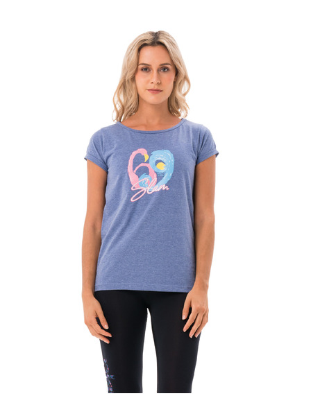 69slam Női póló 69SLAM FLAMINGO WAVE BLUE MELANGE ELISA