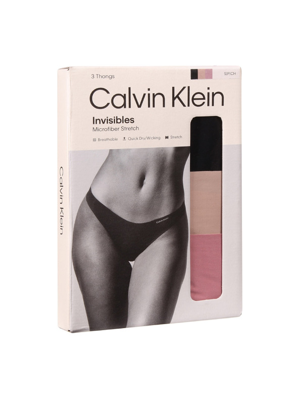 Calvin Klein Három darabos szett - női tanga Calvin Klein varrás nélküli többszínű