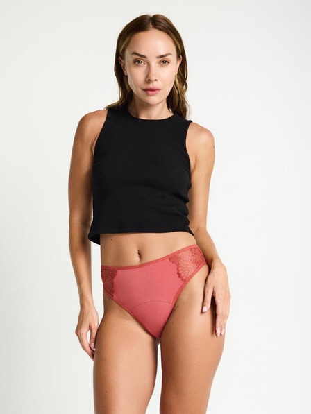 Modibodi Modibodi Sensual French Hi-Waist Moderate-Heavy Rosewood Pink menstruációs fehérnemű