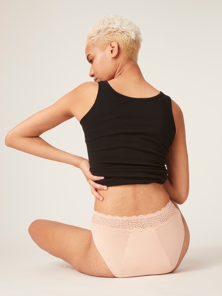 Modibodi Modibodi Sensual Hi-Waist Bikini Maxi Beige menstruációs alsónadrág