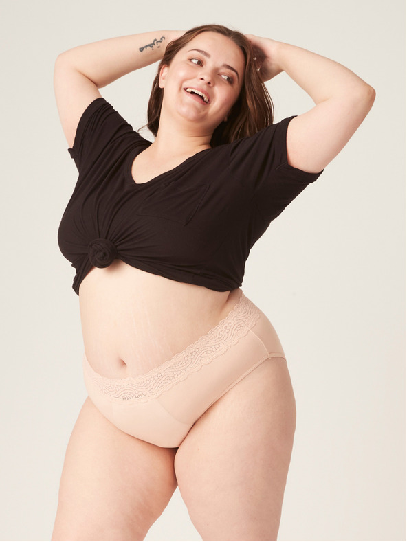 Modibodi Modibodi Sensual Hi-Waist Bikini Maxi Beige menstruációs alsónadrág