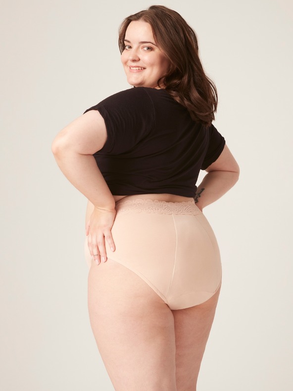 Modibodi Modibodi Sensual Hi-Waist Bikini Maxi Beige menstruációs alsónadrág