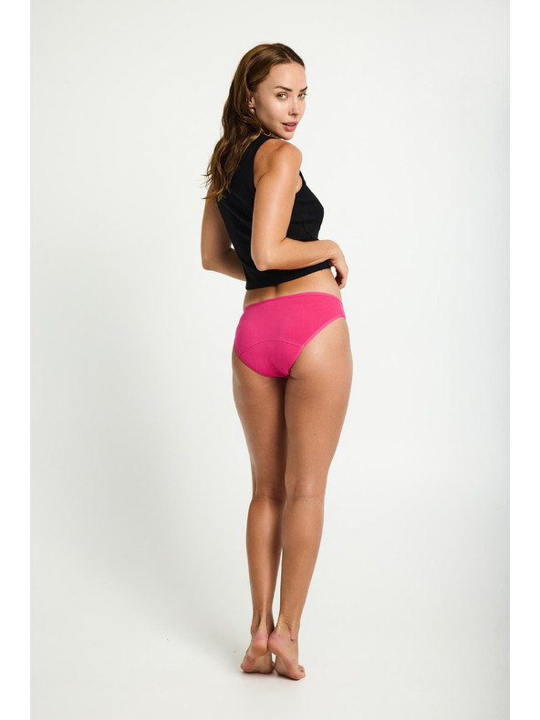 Modibodi Modibodi Basic Mid-Rise Brief Moderate-Heavy Fandango Pink menstruációs alsónadrág